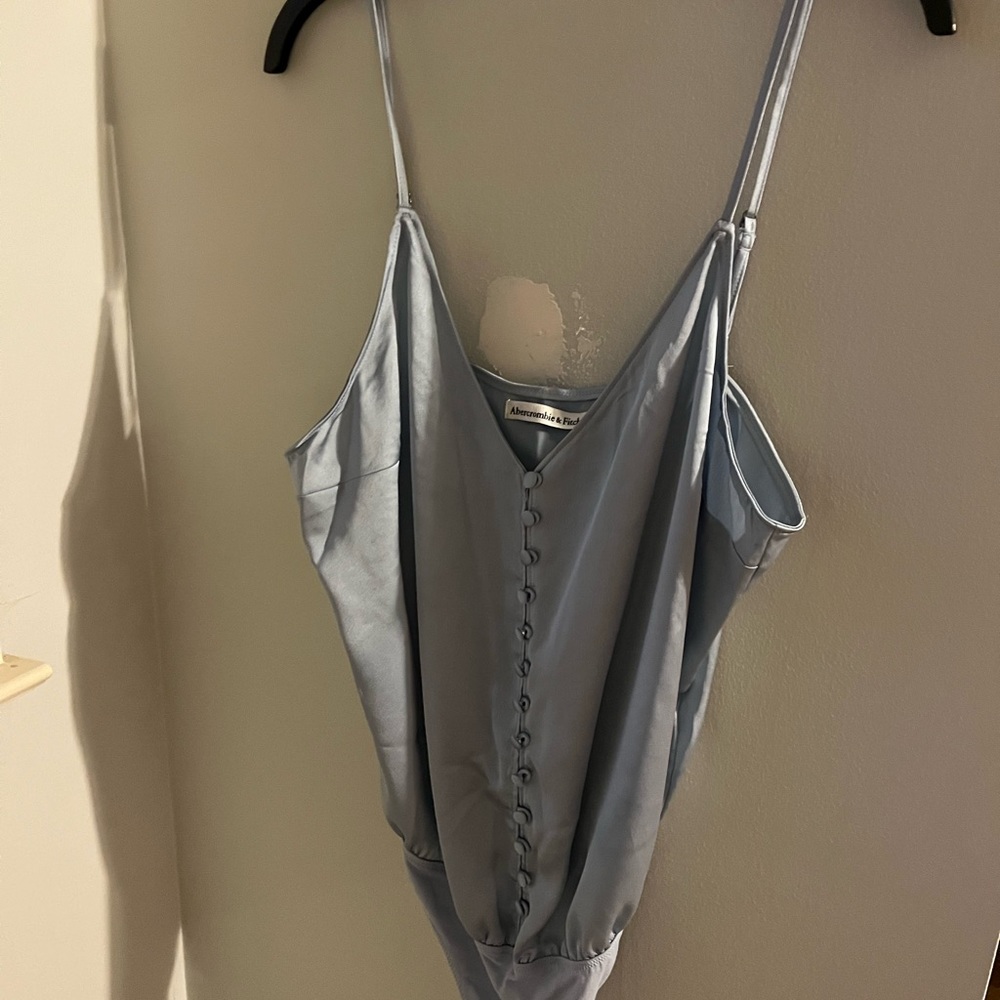 Blue satin AF bodysuit